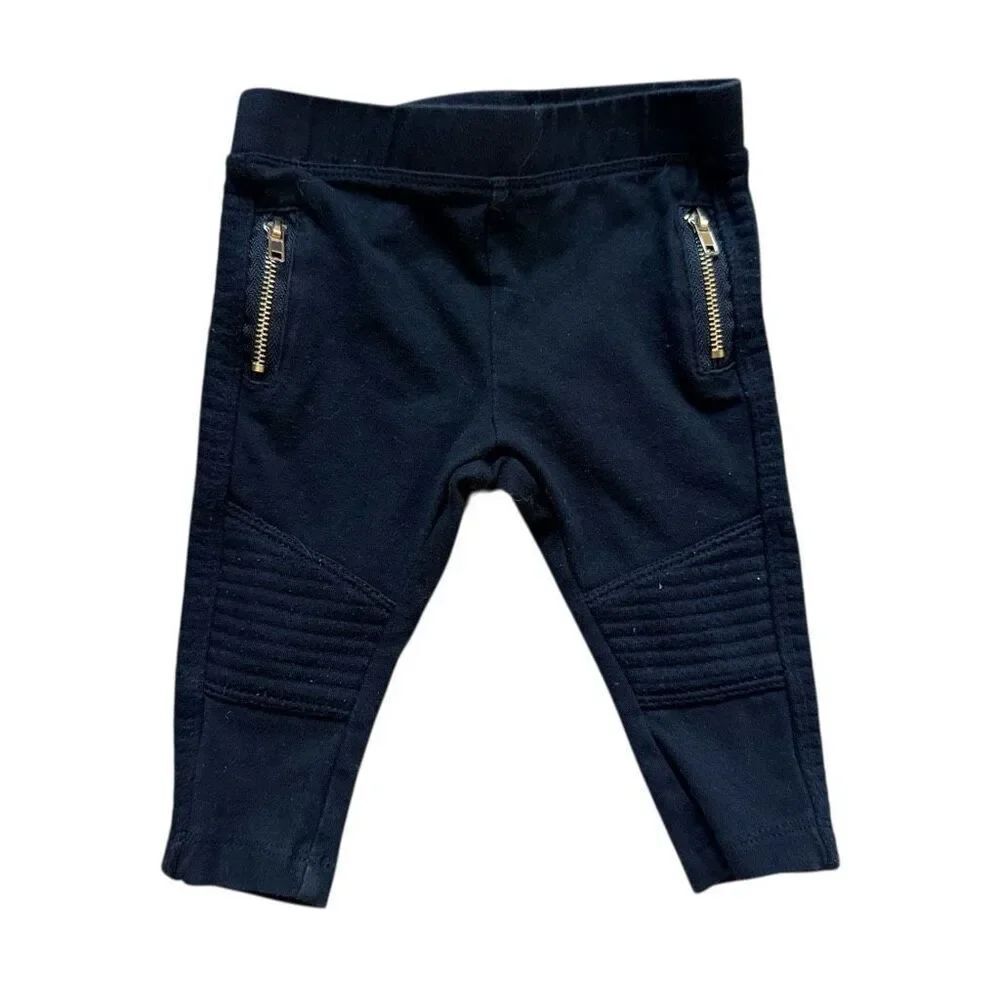 Baby Girls Kardashian Kids Ribbed Knee Joggers w Zipper Detail - Sz 6 mo